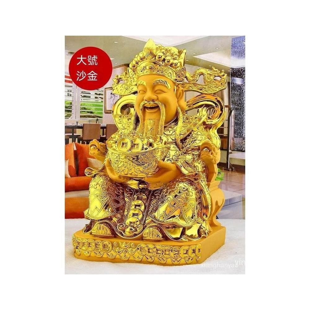 財神爺擺件 沙金財神 聚寶盆 招財 開光 轉運 佛像供奉 書房擺件 玄關裝飾 茶桌擺件 喬遷 開業 新年 禮物 禮品 文