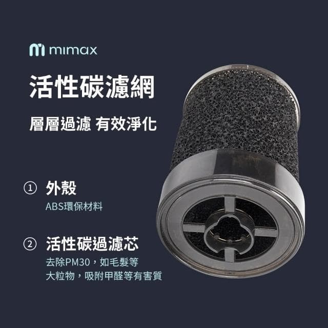 【mimax 米覓】空氣淨化器 清淨機 車用 辦公室 房間 浴室 可攜帶 活性碳濾網