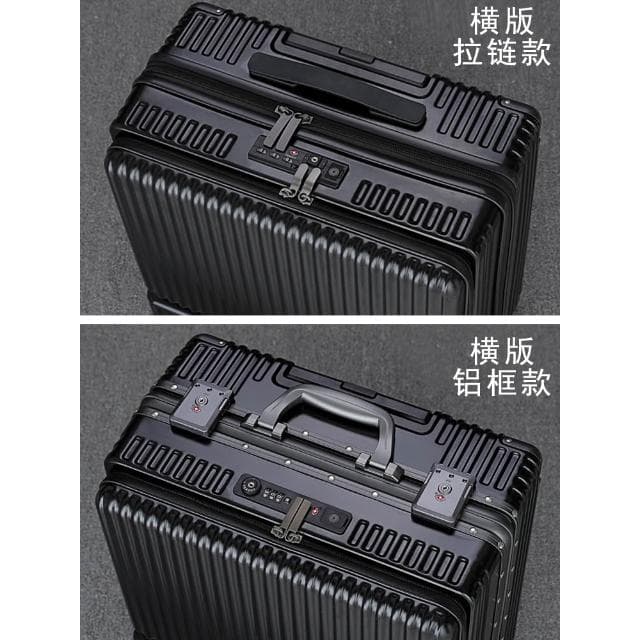 多功能前置開口商務行李箱男20寸出差電腦登機箱鋁框拉杆旅行箱女