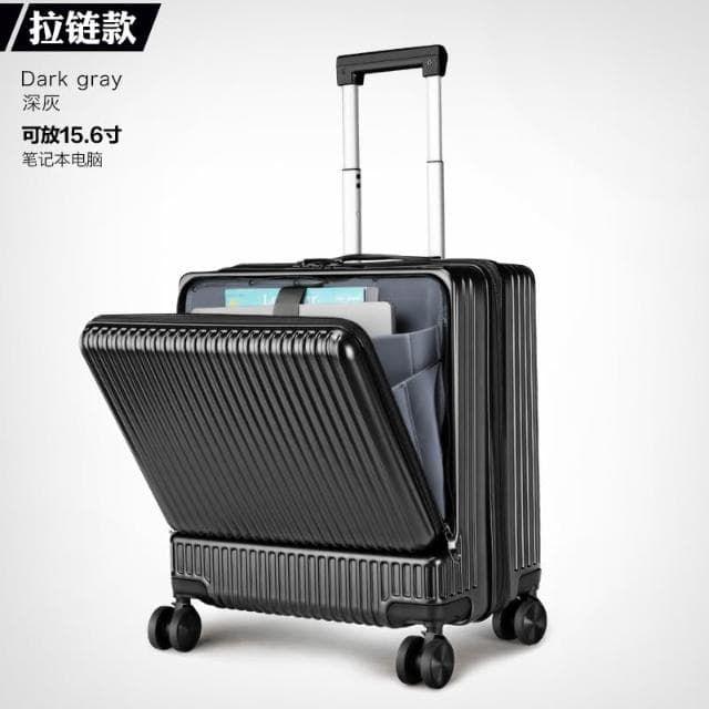 多功能前置開口商務行李箱男20寸出差電腦登機箱鋁框拉杆旅行箱女