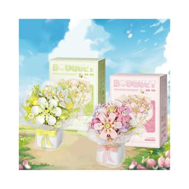 積木玩具 小顆粒積木 手捧花粉霧花嶼 森林來信 積木禮物擺件 創意花束積木花朵拼裝 積木花系列 /永生花系列