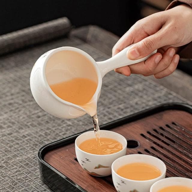 羊脂玉白瓷茶具套裝家用中式辦公泡茶蓋碗茶壺喝茶杯整套高檔禮盒