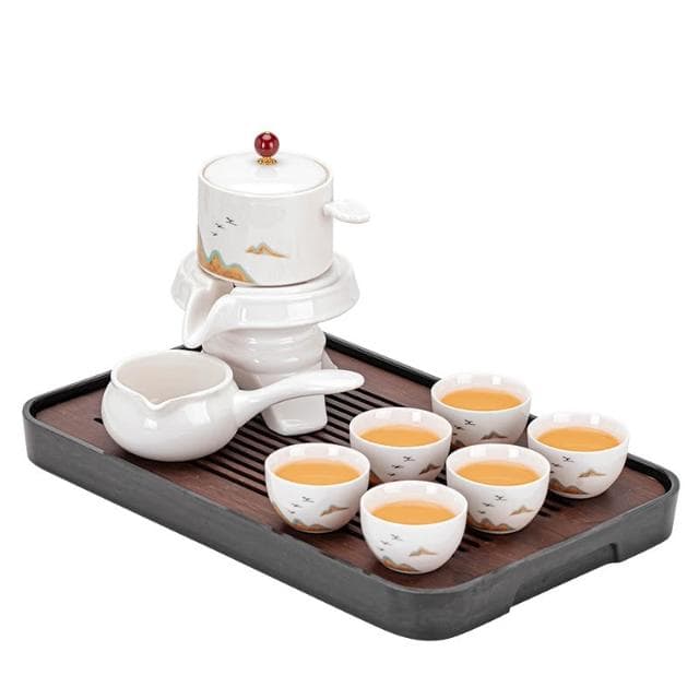羊脂玉白瓷茶具套裝家用中式辦公泡茶蓋碗茶壺喝茶杯整套高檔禮盒