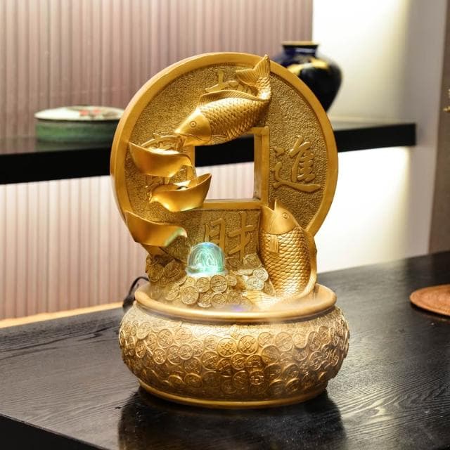 開業禮品流水擺件迴圈水風水輪招財進寶搖錢樹聚寶盆店鋪生財禮物
