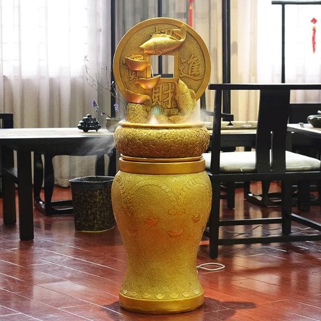 開業禮品流水擺件迴圈水風水輪招財進寶搖錢樹聚寶盆店鋪生財禮物