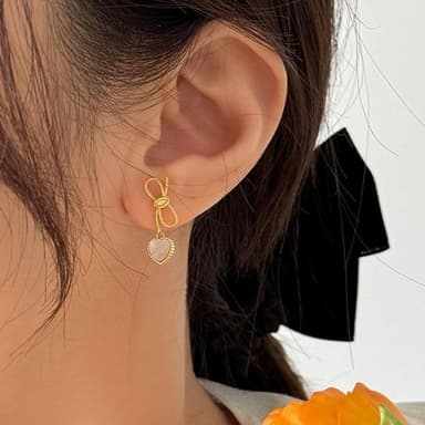 【LEESA】愛心耳環\蝴蝶結耳環\耳環\飾品\女生耳環\耳環女\小耳環\韓式耳環\簡約耳環\百搭\耳釘\耳飾\抗過敏