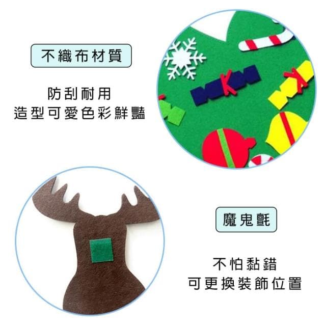DIY不織布聖誕樹 聖誕節 耶誕節 聖誕倒數 聖誕日曆 兒童禮物 裝飾品 自由拼貼 佈置