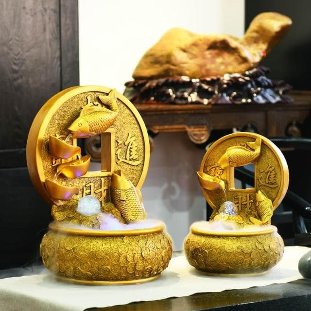開業禮品流水擺件迴圈水風水輪招財進寶搖錢樹聚寶盆店鋪生財禮物