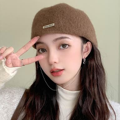 【EMMA SUE】帽子女 兩戴畫家帽 復古帽 英倫帽 報童帽 鴨舌帽 貝雷帽 前進帽 畫家帽 狩獵帽 兔毛帽 顯瘦神器 小禮物 005