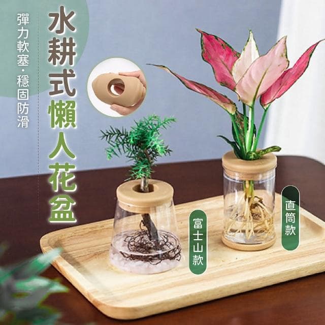 【178小舖】懶人花盆 2入 (吸水花盆 透明花盆 水培花盆 懶人盆栽 花盆 盆栽 塑膠花盆 塑膠盆 水耕植物 水耕盆栽 水耕)