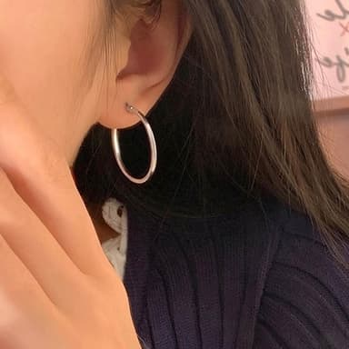 【KT DADA】大圓圈耳環 大耳環 耳夾 大圈耳環 耳環 女生耳環 飾品 純銀耳環 耳圈 耳墜 耳飾 銀色耳環