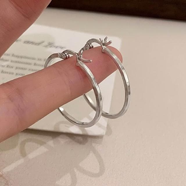 【KT DADA】大圓圈耳環 大耳環 耳夾 大圈耳環 耳環 女生耳環 飾品 純銀耳環 耳圈 耳墜 耳飾 銀色耳環