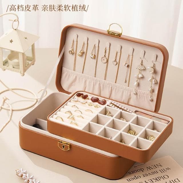 高檔首飾盒子帶鎖多層大容量項鏈耳環耳飾精緻黃金飾品收納盒2025