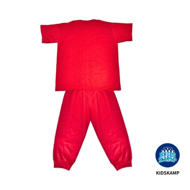KidsKamp 兒童棉質印花睡衣套裝｜溫暖舒適家居服｜可愛童趣童裝 ｜兒童睡衣 ｜兒童節禮物 ｜畢業派對 ｜紅色坦克車卡通睡衣