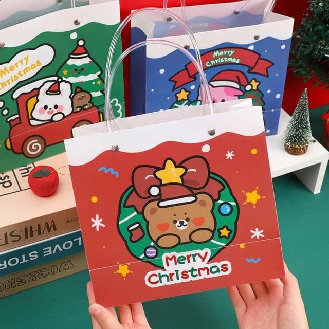 聖誕節手提收納袋 (禮物袋 手提袋 禮品袋 包裝袋 防潑水 收納袋 環保袋 耶誕節 聖誕節)