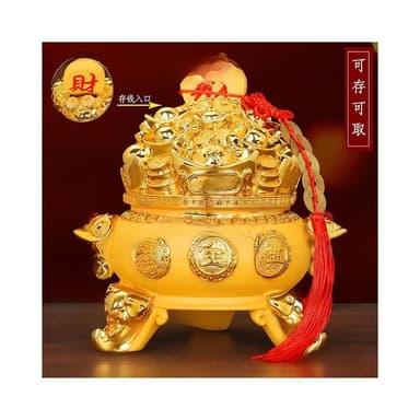 △沙金聚寶盆存錢罐 可存可取 存錢桶 造型存錢筒 質感存錢筒 招財存錢筒 店鋪 公司前臺擺飾 喬遷 開幕送禮 入厝禮物A
