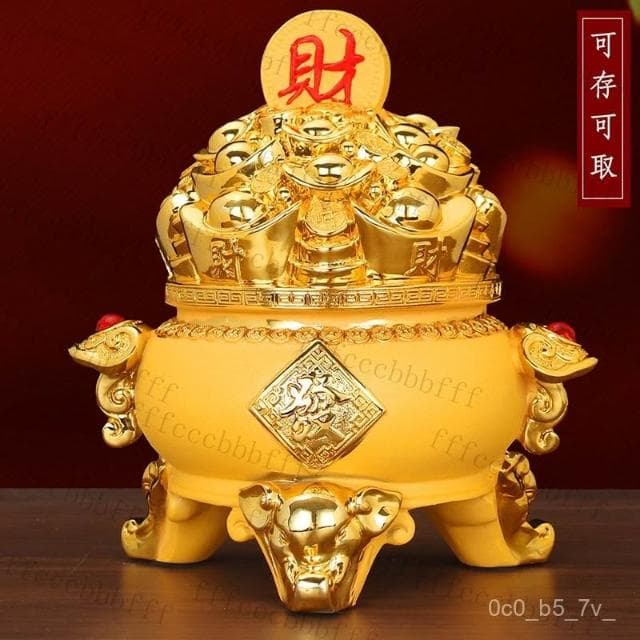 △沙金聚寶盆存錢罐 可存可取 存錢桶 造型存錢筒 質感存錢筒 招財存錢筒 店鋪 公司前臺擺飾 喬遷 開幕送禮 入厝禮物A