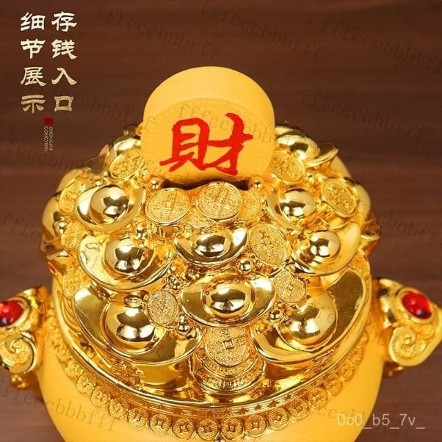 △沙金聚寶盆存錢罐 可存可取 存錢桶 造型存錢筒 質感存錢筒 招財存錢筒 店鋪 公司前臺擺飾 喬遷 開幕送禮 入厝禮物A