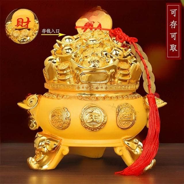 △沙金聚寶盆存錢罐 可存可取 存錢桶 造型存錢筒 質感存錢筒 招財存錢筒 店鋪 公司前臺擺飾 喬遷 開幕送禮 入厝禮物A