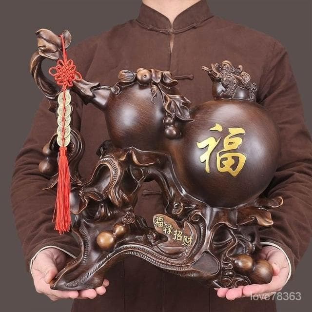 招財葫蘆擺件 傢居客廳玄關酒櫃博古架裝飾工藝品 搬傢禮物喬遷新居 入厝 新屋禮物 開店送禮 開業送禮