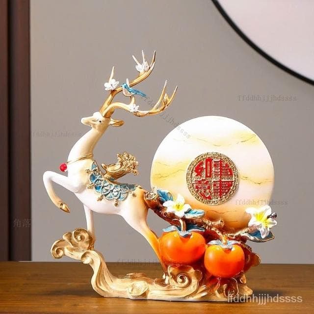 🔥事事如意 擺件 擺飾 招財擺飾 招財鹿 玄關擺飾 電視櫃擺飾 裝飾品擺件 客廳擺件 酒櫃裝飾品 喬遷禮物 入厝禮物AA