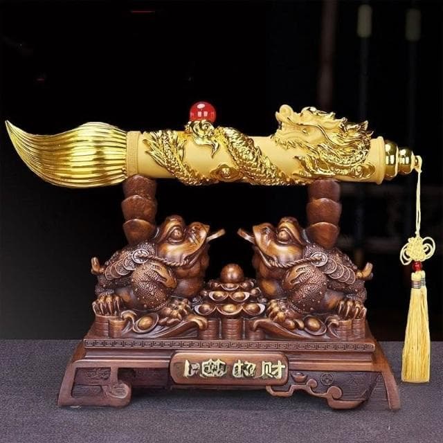 免運 必定發財 大發財筆 金蟾龍狀元筆 招財擺飾 風水擺飾  開光 創意居傢 公司擺件 招財 納福 開幕送禮 入厝禮物