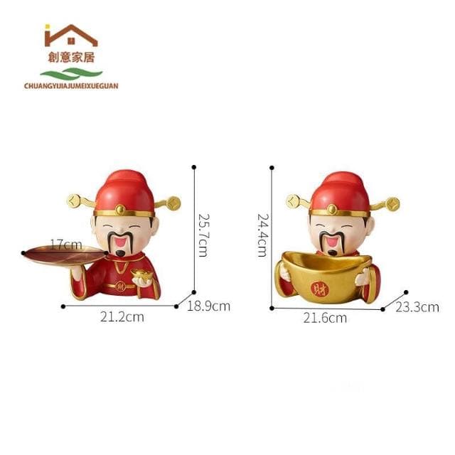 財神爺擺件 招財擺飾 入厝禮物 玄關擺件 鑰匙收納 玄關收納  交換禮物 酒櫃電視櫃裝飾品 開業禮品