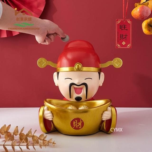財神爺擺件 招財擺飾 入厝禮物 玄關擺件 鑰匙收納 玄關收納  交換禮物 酒櫃電視櫃裝飾品 開業禮品