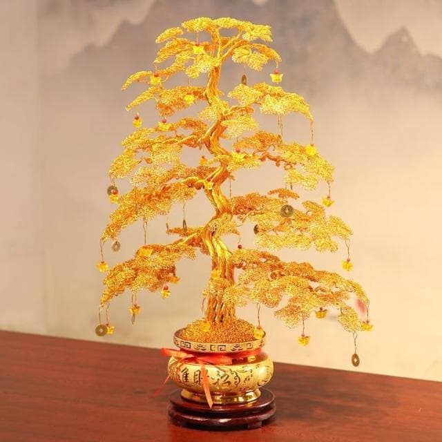 DIY 手工鋁線編織金錢樹 招財樹 搖錢樹 招財擺飾 風水擺件 開幕送禮 手工發財樹店鋪招財傢居裝飾擺件