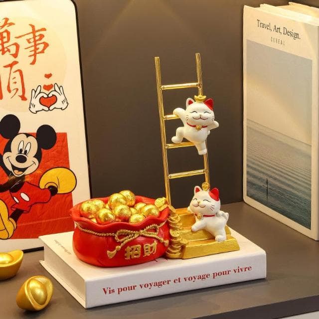 招財貓 鑰匙收納 玄關收納 置物架 招財擺飾 入厝禮物 客廳擺飾 居家裝飾 鞋櫃擺件 喬遷禮品 交換禮物