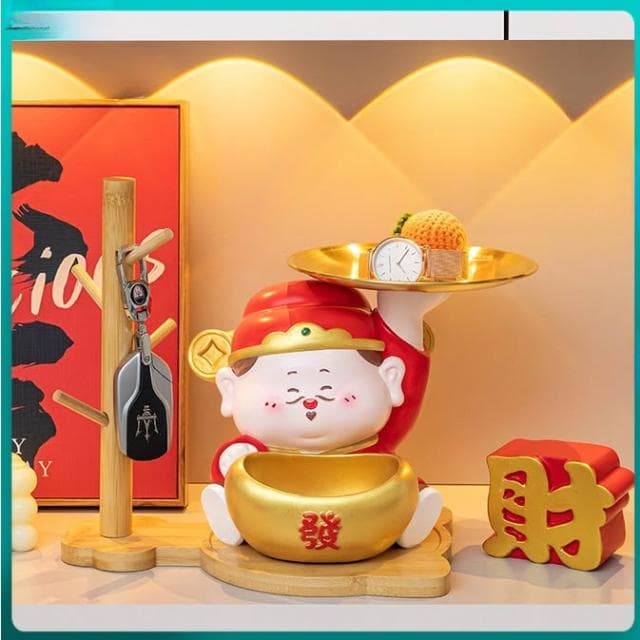 財神爺 新年擺飾 入厝禮物 鑰匙收納 玄關收納 家居擺件 玄關收納 玄關擺件 開業禮品 交換禮物