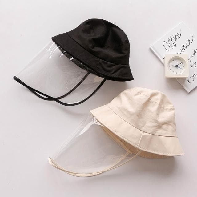 【MUMUSHOP】MUMU TM01153 兩用漁夫帽  面罩可拆 杏色 黑色 成人 兒童 遮陽帽 防飛沫 防疫帽 親子裝 聖誕交換禮物