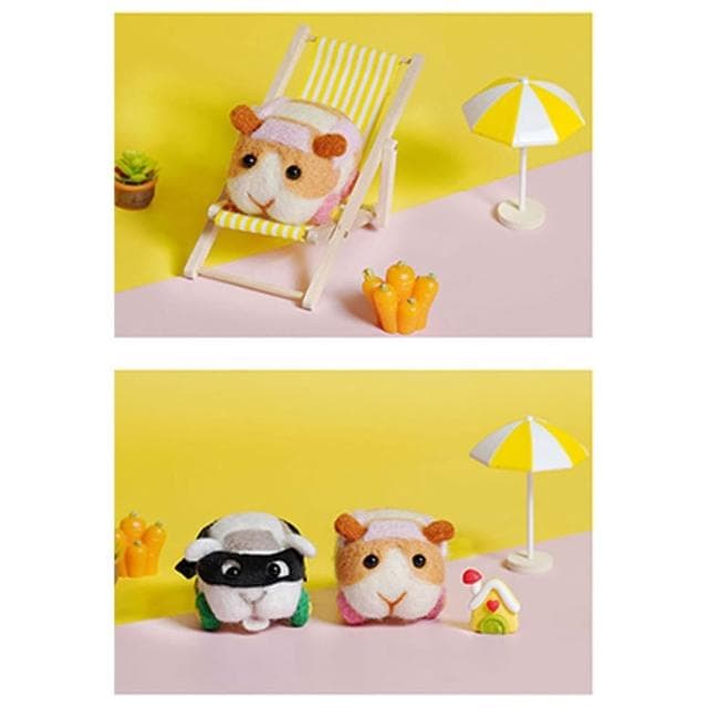 【MUMUSHOP】MUMU TM01156 卡通天竺鼠DIY手作羊毛氈材料包(附教學影片) 療癒 紓壓 禮物 勞作 羊毛氈