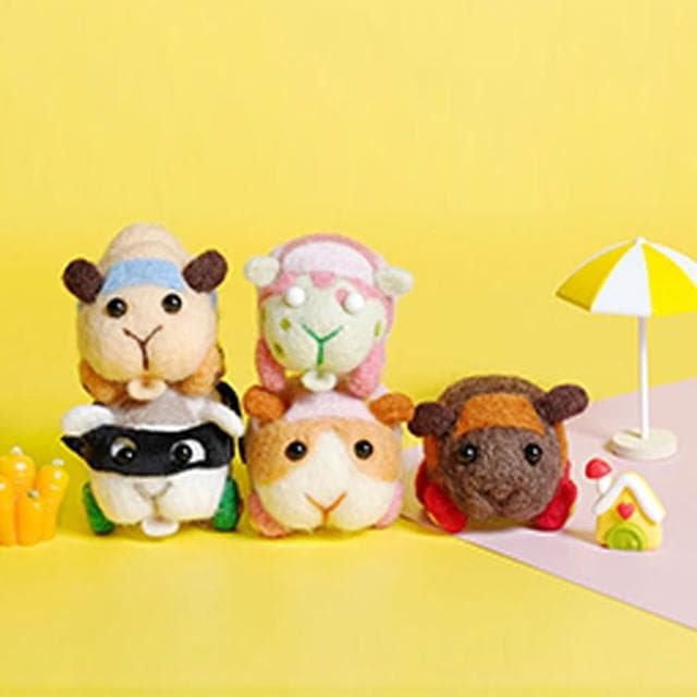 【MUMUSHOP】MUMU TM01156 卡通天竺鼠DIY手作羊毛氈材料包(附教學影片) 療癒 紓壓 禮物 勞作 羊毛氈