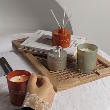 【MUMUSHOP】MUMU TM01155 莫蘭迪色系擴香瓶+香薰蠟燭禮盒 居家香氛 交換禮物 香氛蠟燭 芳香劑 香氛精油 聖誕交換禮物