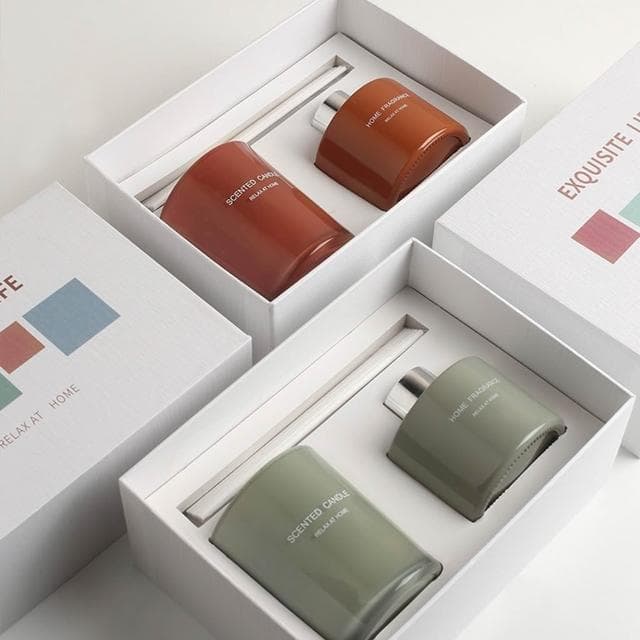 【MUMUSHOP】MUMU TM01155 莫蘭迪色系擴香瓶+香薰蠟燭禮盒 居家香氛 交換禮物 香氛蠟燭 芳香劑 香氛精油 聖誕交換禮物