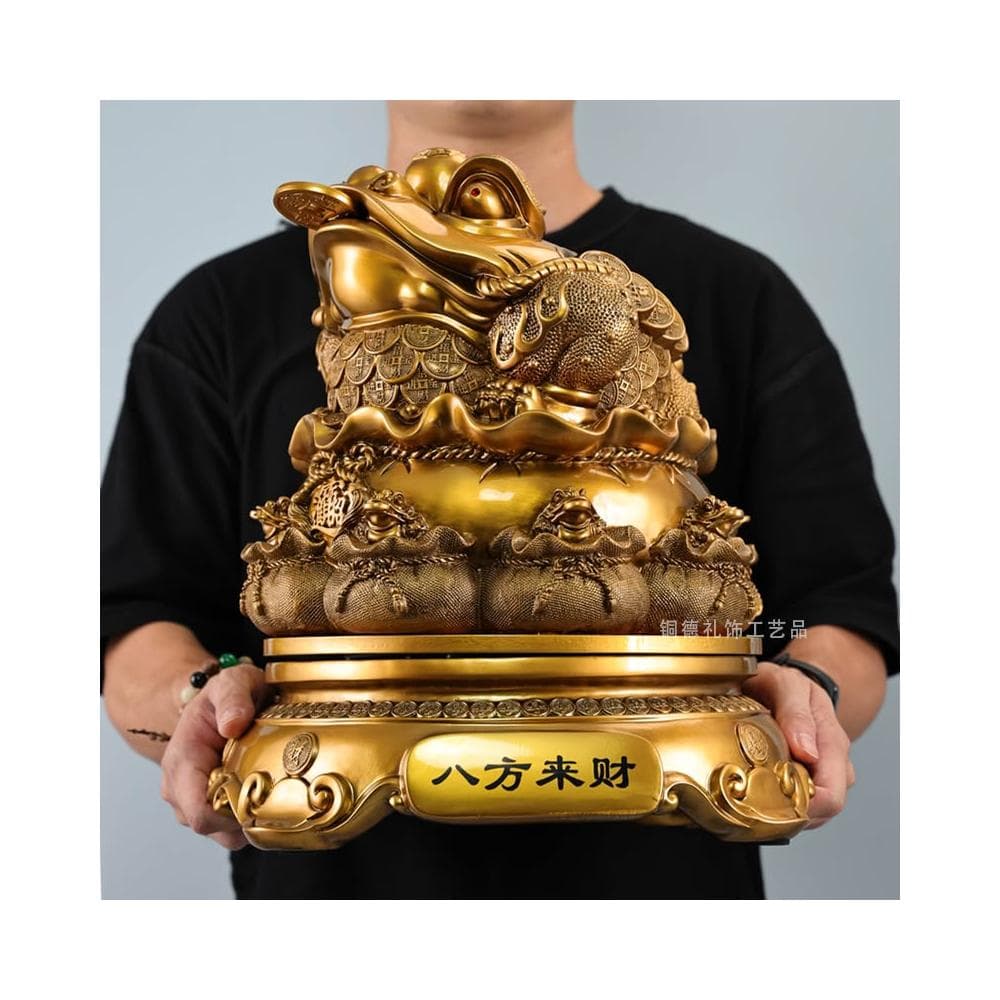 鎏金銅金蟾招財擺件八方來財三足蟾蜍店鋪開業送禮客廳高檔裝飾品