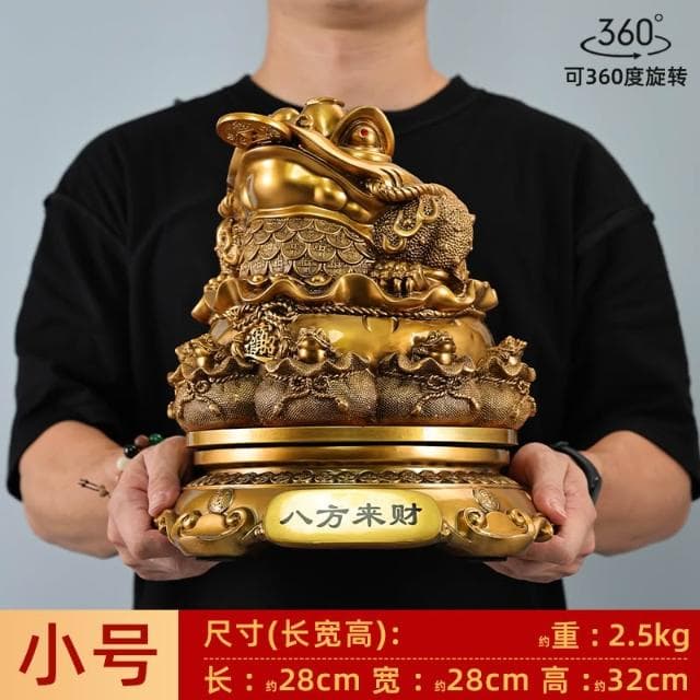 鎏金銅金蟾招財擺件八方來財三足蟾蜍店鋪開業送禮客廳高檔裝飾品