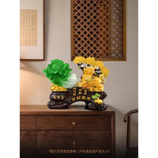 發財樹擺件招財貔貅客廳裝飾工藝品聚寶盆辦公室店鋪喬遷開業禮物