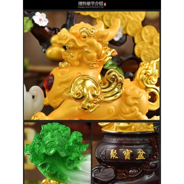 發財樹擺件招財貔貅客廳裝飾工藝品聚寶盆辦公室店鋪喬遷開業禮物