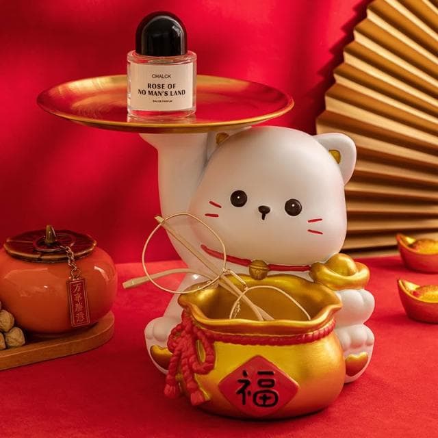 招財貓 鑰匙收納 玄關收納 托盤收納 玄關置物架 招財擺飾 玄關擺件 禮物禮品 客廳擺飾 房間擺設 家居裝飾 喬遷禮物