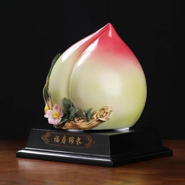 陶瓷送長輩福壽綿長裝飾壽桃禮品擺件過大壽材質 客廳祝壽