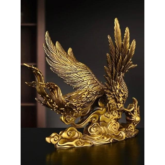 純銅鳳凰 瑞獸展翅火鳳凰 鳳凰擺件 擺件 招財擺飾 招財 開運 呈祥 玄關擺飾 喬遷 開幕 禮物