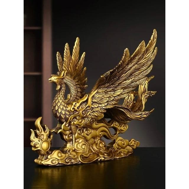 純銅鳳凰 瑞獸展翅火鳳凰 鳳凰擺件 擺件 招財擺飾 招財 開運 呈祥 玄關擺飾 喬遷 開幕 禮物