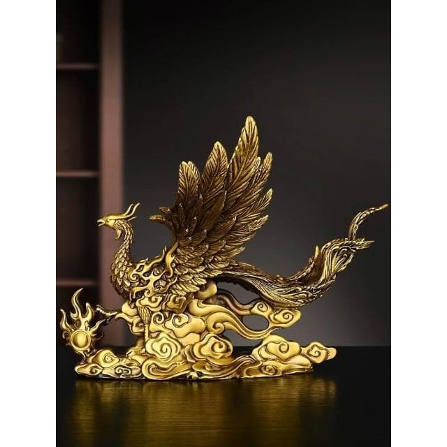 純銅鳳凰 瑞獸展翅火鳳凰 鳳凰擺件 擺件 招財擺飾 招財 開運 呈祥 玄關擺飾 喬遷 開幕 禮物