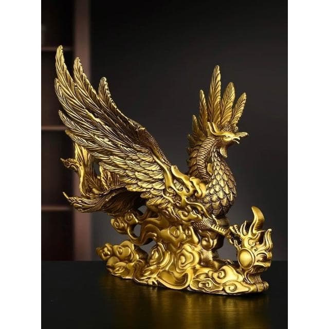 純銅鳳凰 瑞獸展翅火鳳凰 鳳凰擺件 擺件 招財擺飾 招財 開運 呈祥 玄關擺飾 喬遷 開幕 禮物