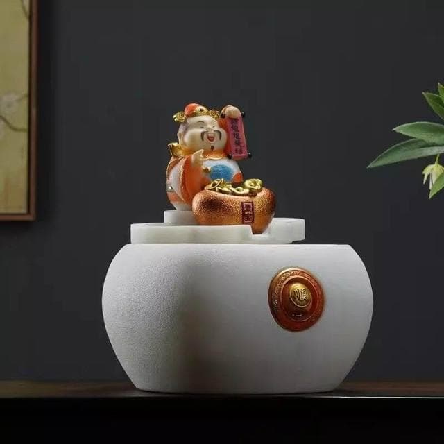財神爺 聚寶盆 招財水流盆 流水盆 流水擺件 招財進寶 流水聚寶盆 風水盆 開運 招財擺飾 入厝禮物 開幕送禮