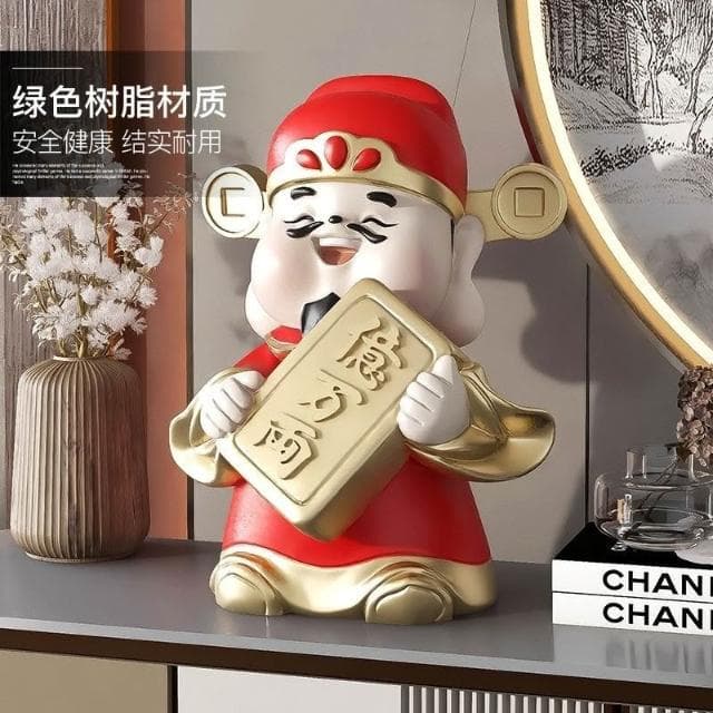棕櫚樹創意財神爺辦公室傢用桌麵擺件裝飾品禮物客廳招財傢居禮品