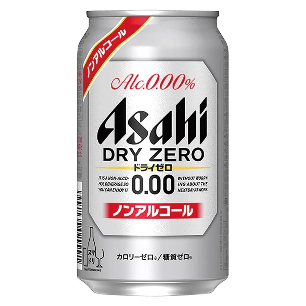 【ASAHI 朝日】10罐組 日本原裝進口 DRY ZERO 0%無酒精啤酒碳酸風味飲料 350ml (低卡低熱量、無糖、濃氣泡水) 父親節禮物禮盒 零酒精汽水