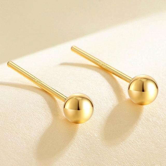 【MoonDy】飾品 耳環 女生耳環 925純銀 圓球 耳釘 小耳環 防過敏耳環 純銀耳環 925銀針 耳飾 簡約 時尚